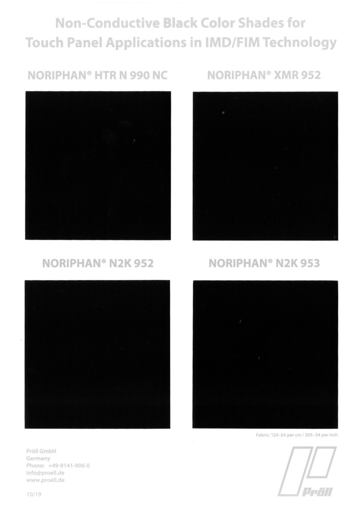 Non-conductive black color shades for IMD/FIM NORIPHAN® HTR N 990 NC